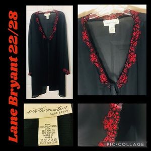 Lane Bryant Intimates 22 24 26 28 2X 3X sheer sexy black robe red lace
